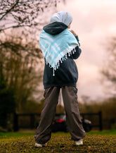 Blue and White Keffiyeh Scarf